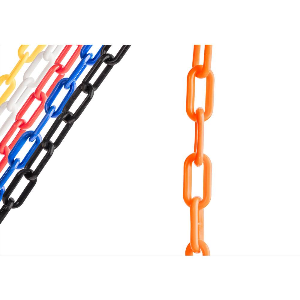 Pedestrian Barrier Chain: Plastic, Orange, 50' Long, 2" Wide