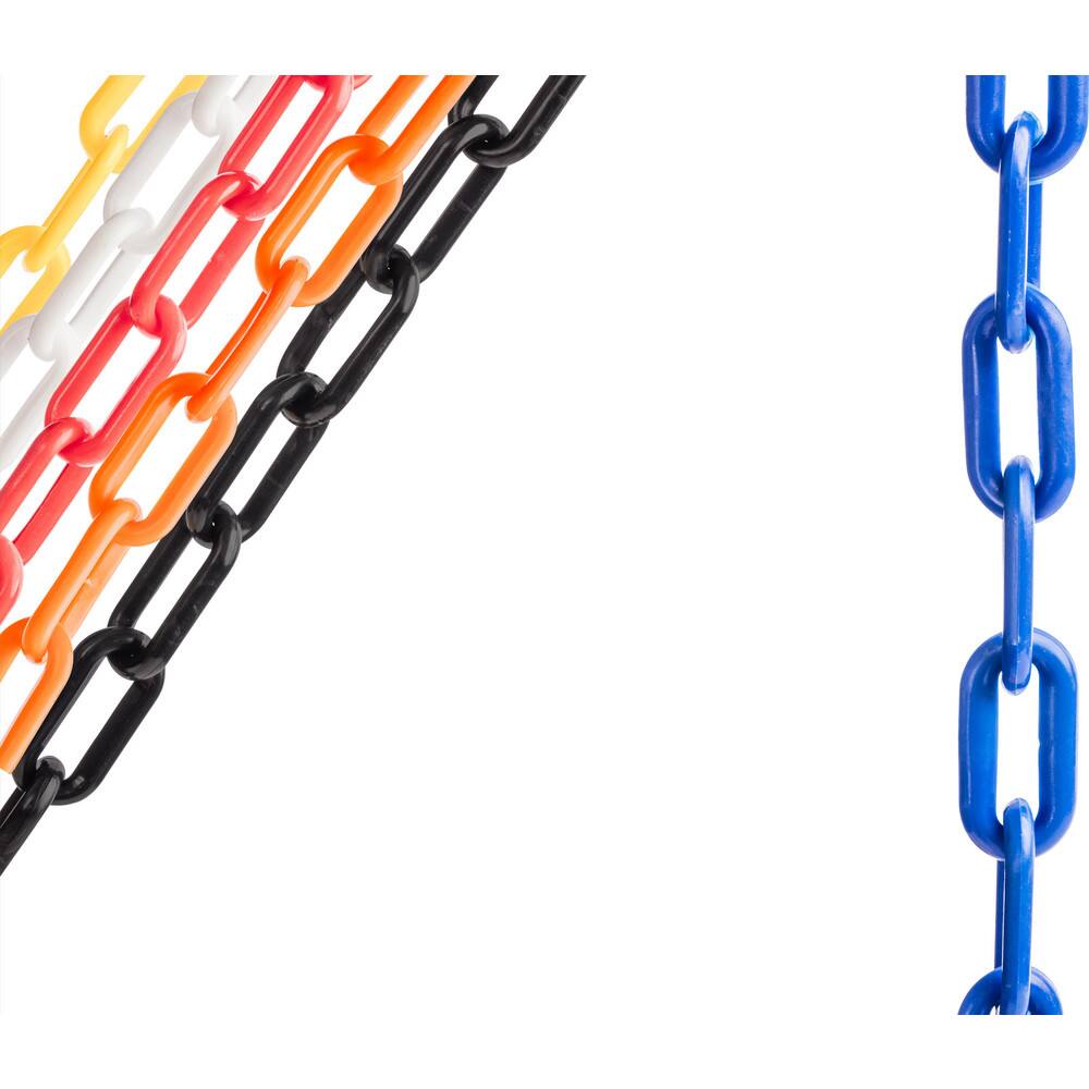 Pedestrian Barrier Chain: Plastic, Blue, 50' Long, 2" Wide