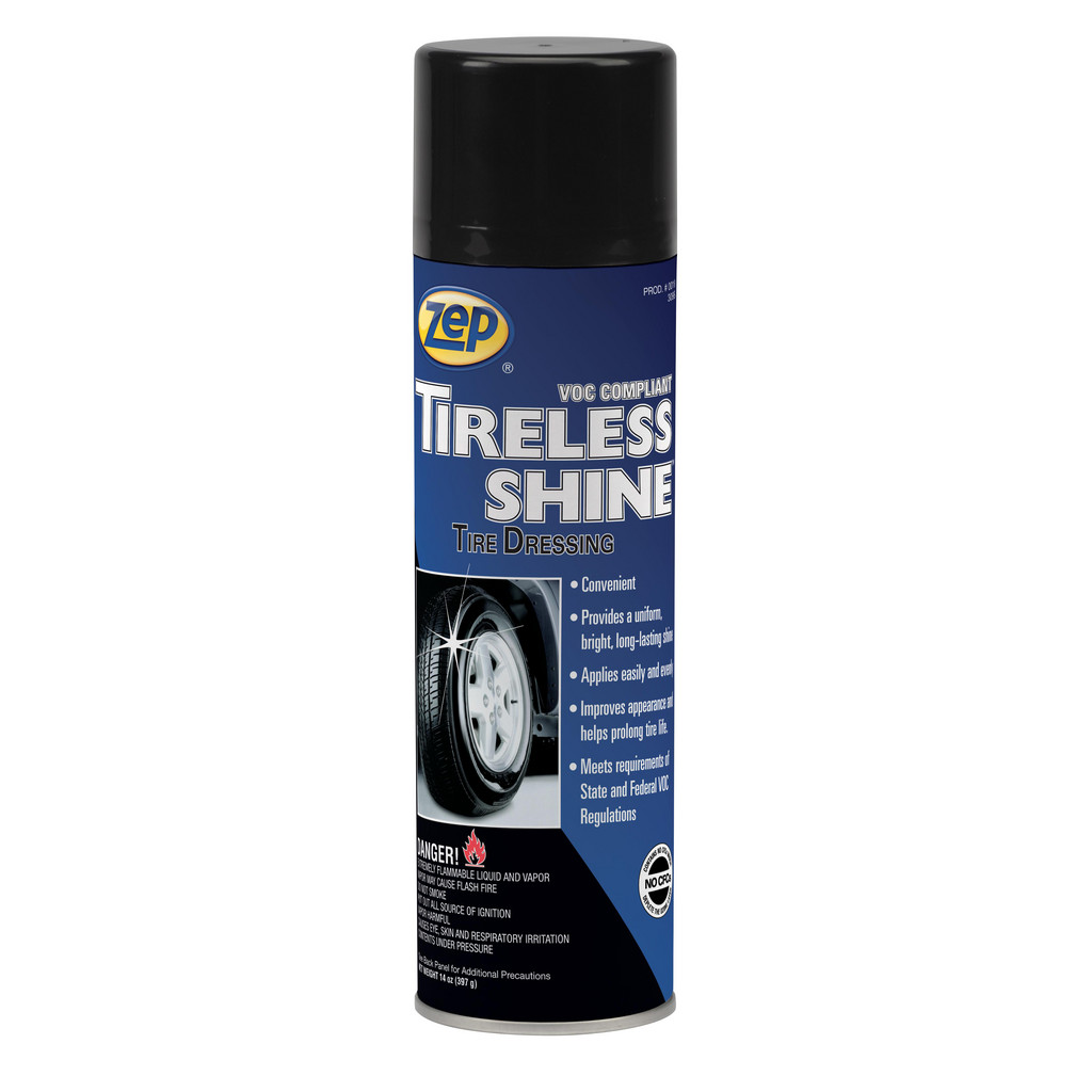 ZEP Tireless Shine Tire Dressing, 14 oz, Solvent Scent, 12/Case - Aerosol VOC Compliant Tire Dressing | Part #1801