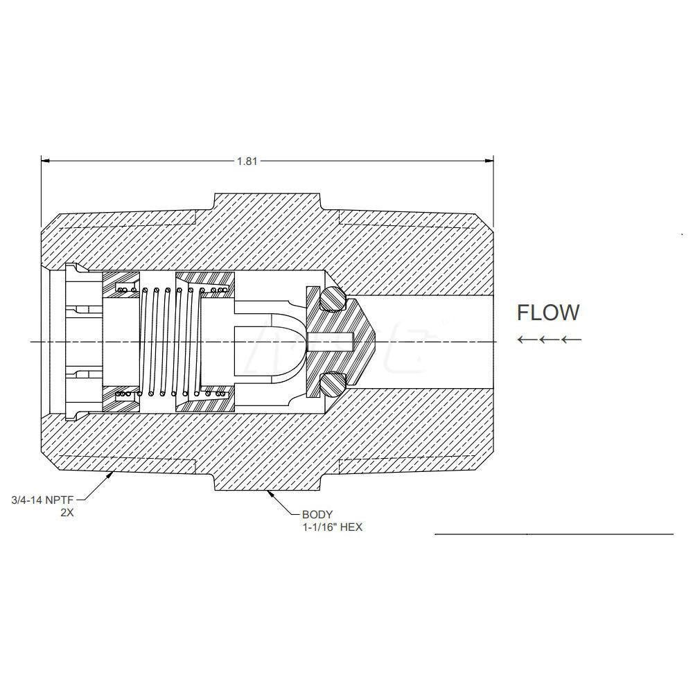 Check Valve: 3/4" Pipe, Brass