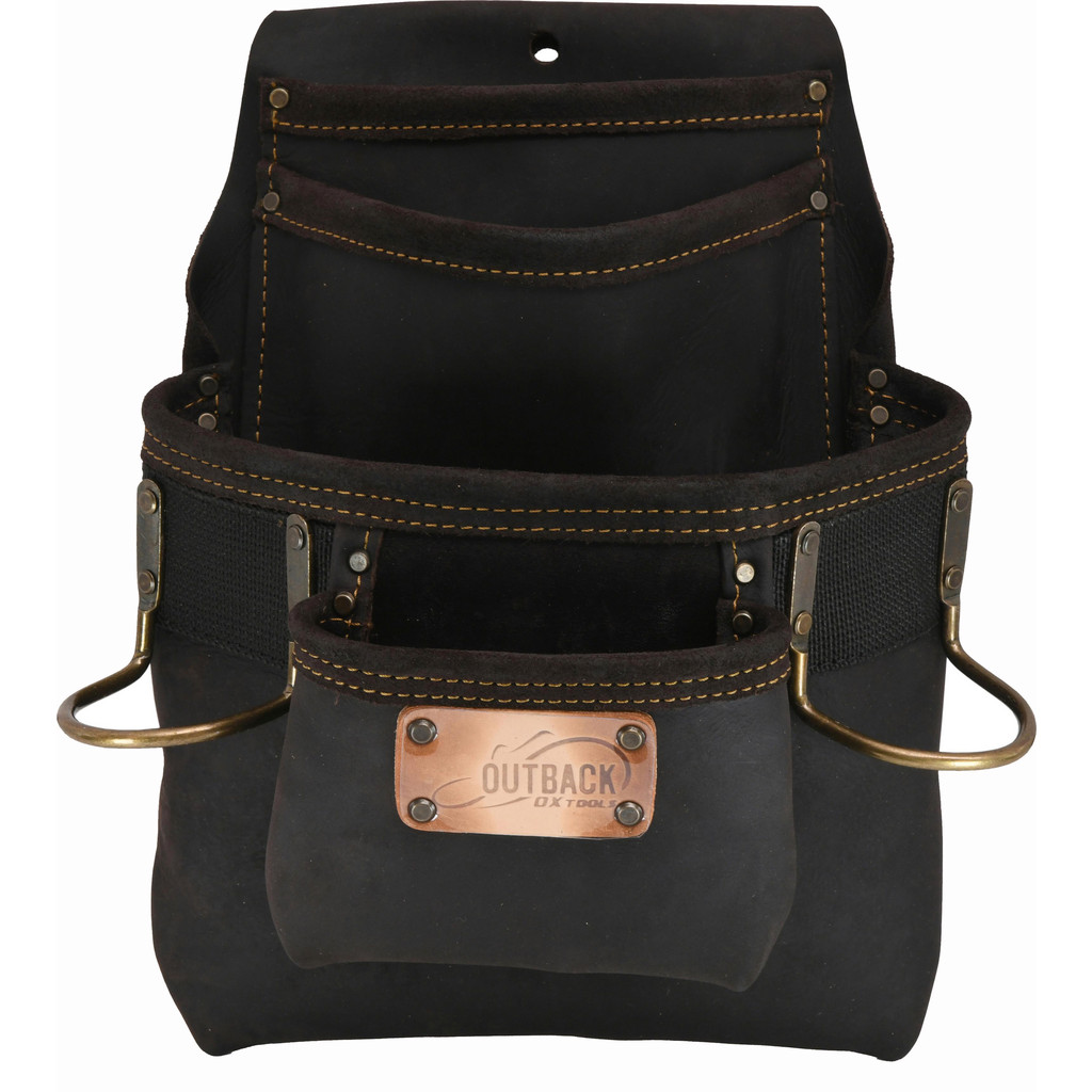 Ox Tools - Tool Pouch: 4 Pockets, Oil-Tanned Leather, Brown