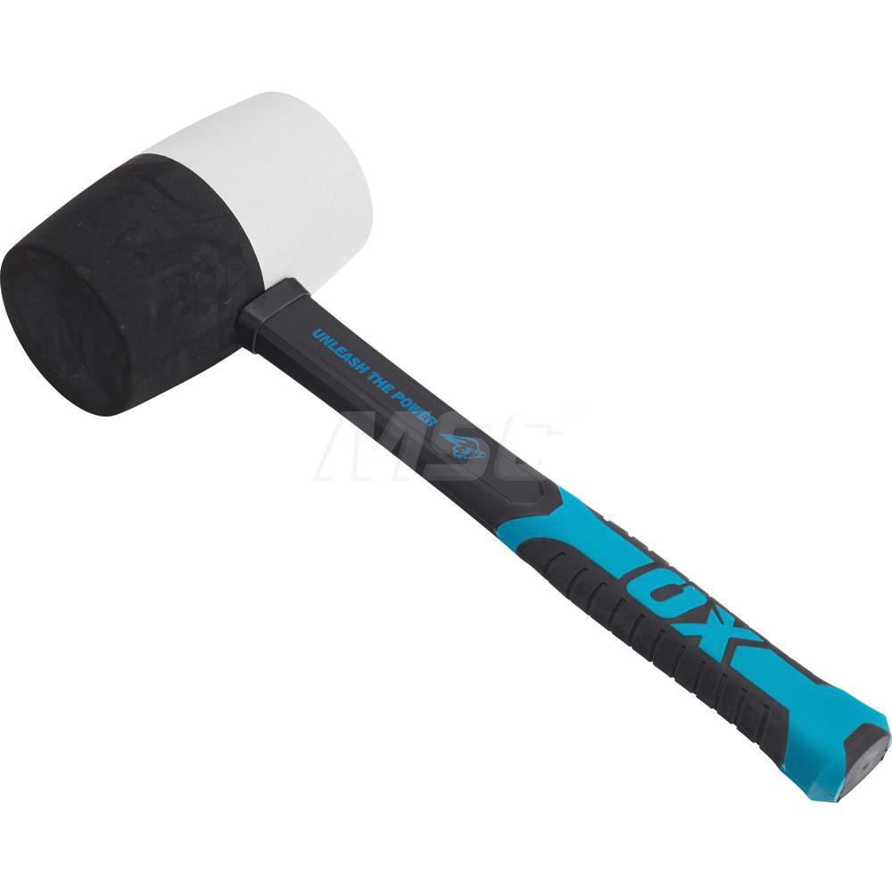 Non-Marring Hammer: 32 oz, 2-3/4" Face Dia, Rubber Head