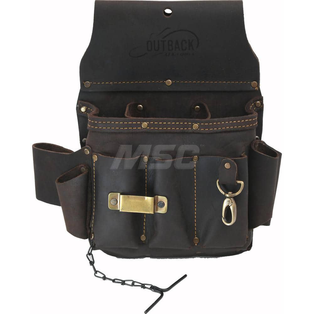 Ox Tools OX-P263402 Tool Pouch: 4 Pockets, Oil-Tanned Leather, Brown 