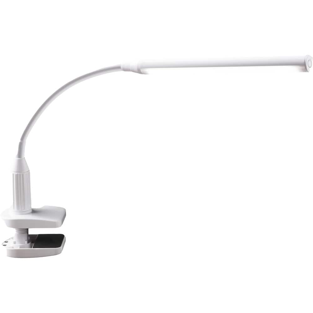 Daylight UN1410 Task Light: LED, 9.8425" Reach, Gooseneck Arm, Free Standing, White 