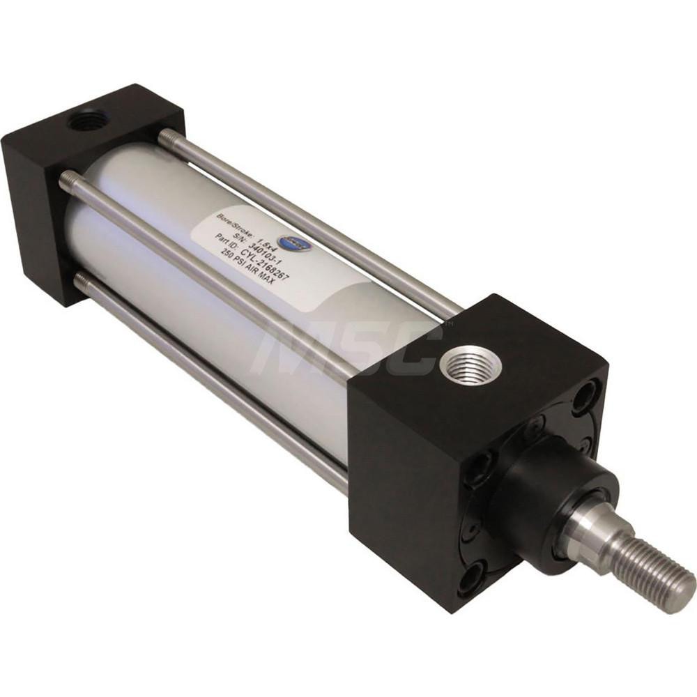 Air Cylinders; Type: Double Acting ; Bore Size (Decimal Inch): 1-1/2 ; Rod Diameter (Decimal Inch): 0.6250 ; Stroke Length (Decimal Inch): 1.0000 ; Mounting Style: Flush Bottom ; Port Size: 1/4
