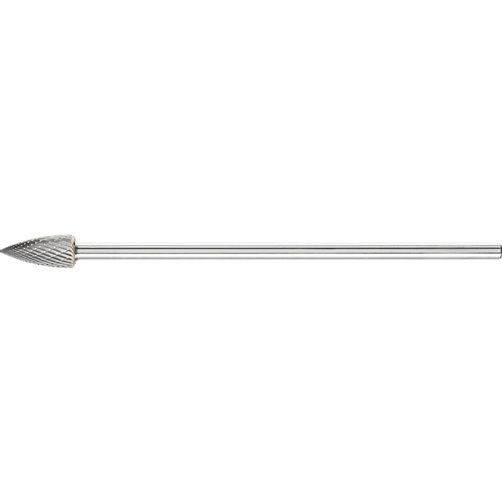 PFERD SG-5L6, 1/2" Cut Diam, 1/4" Shank Diam, Carbide Double Cut Tree w/ Pointed End Burr - 6-7/8" OAL, Point End | Part #26122