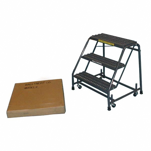 Step Ladder Incline Ballymore - Steel 50 deg Incline Rolling Ladder: 28-1/2