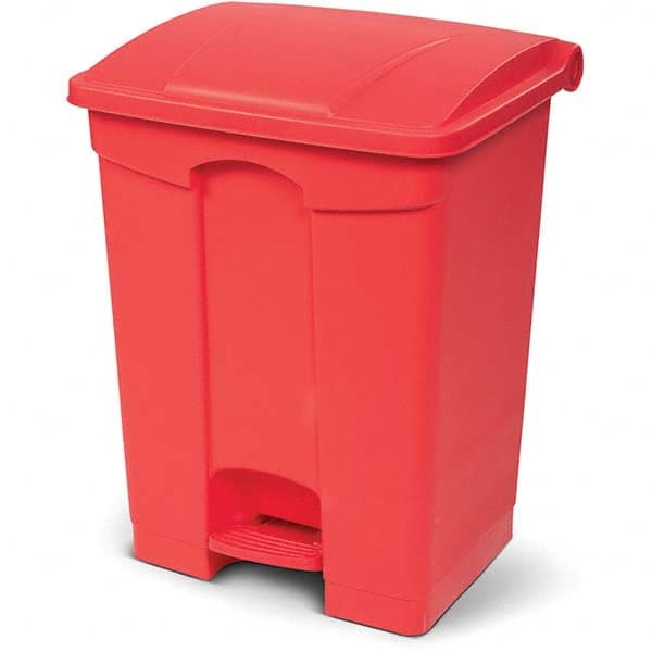 Toter SOF18-00RED Biohazardous & Step-Open Trash Cans; Container Shape: Rectangle ; Material: Polyethylene ; Overall Diameter: 15.35 ; Overall Height: 26.77 ; Features: Lid Closes Securely when Foot Pedal is Released ; Standards: UL Listed 