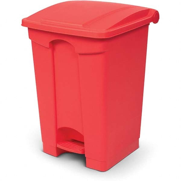 Toter SOF12-00RED Biohazardous & Step-Open Trash Cans; Container Shape: Rectangle ; Material: Polyethylene ; Overall Diameter: 15.55 ; Overall Height: 23.22 ; Features: Lid Closes Securely when Foot Pedal is Released ; Standards: UL Listed 