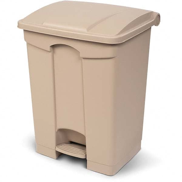 Toter SOF18-00BEI Biohazardous & Step-Open Trash Cans; Container Capacity: 18gal (US) ; Container Shape: Rectangle ; Overall Diameter: 15.35in ; Overall Height: 26.77in 