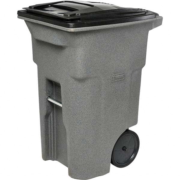 Rollout Trash Can: 64 gal, Rectangle, Gray