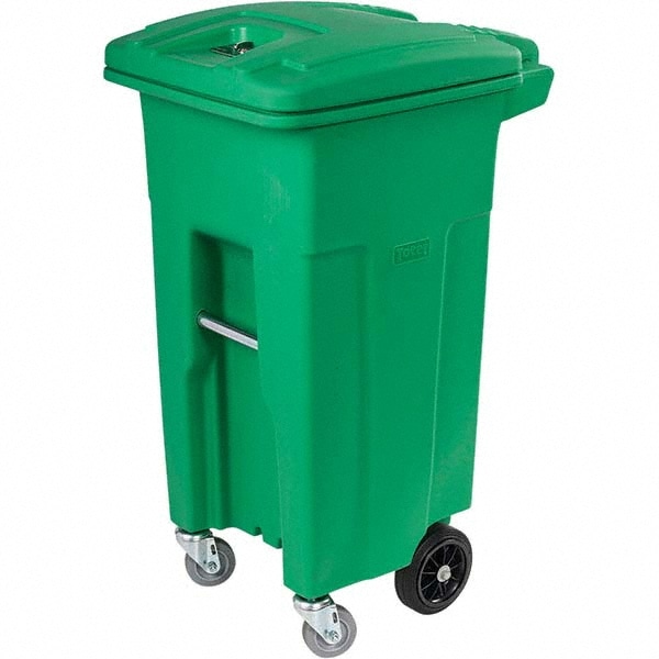 Toter - Rollout Trash Can: 32 gal, Rectangle, Green | MSC Direct