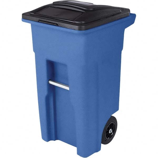 Toter ANA32-00BLU 32 Gal Rectangle Black & Blue Trash Can 