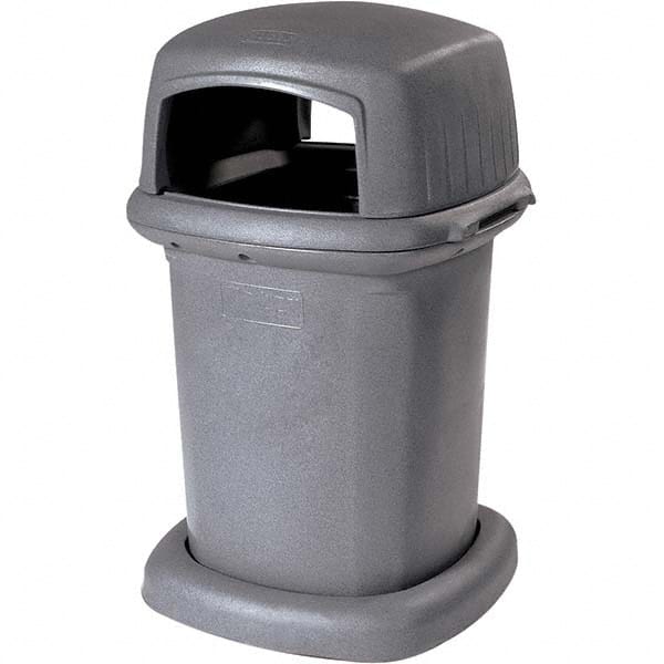 Decorative Outdoor Waste Receptacle: 45 gal, Square, Gray