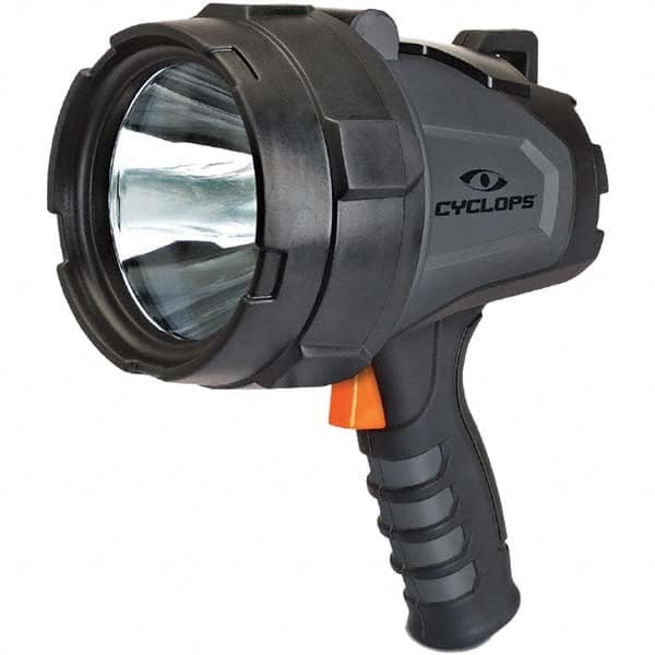 Cyclops CYC-900HHS Flashlights; Bulb Type: LED; Type: Spotlight/Lantern; Maximum Light Output (Lumens): 900; Number Of Light Modes: 2; Batteries Included: Yes; Body Type: Polycarbonate; Battery Size: 3.7V; Body Color: Gray; Black; Battery Chemistry: Lithium-Ion; Rechargeabl 