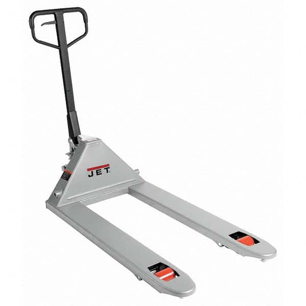 Manual Pallet Truck: 5,500 lb Capacity, 27" OAW, 48 x 27" Forks, 2.56 to 6.69" Lifting Height