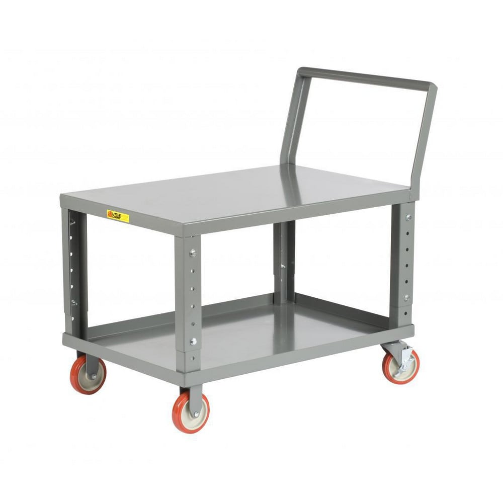 Heavy-Duty Service Utility Cart: Steel, Gray