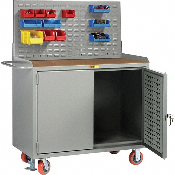 Little Giant® - Mobile Workbench with Pegboard Panel Mobile Work Center ...