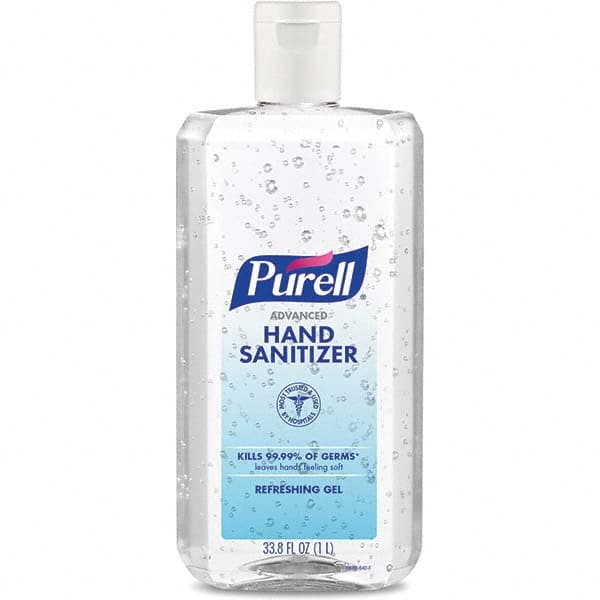 Hand Sanitizer: Gel, 1 L, Squeeze Bottle, Alcohol-Free