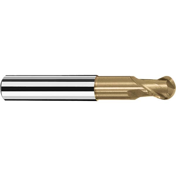 Fraisa V97470596 Ball End Mill: 0.5" Dia, 2 Flute, Solid Carbide 