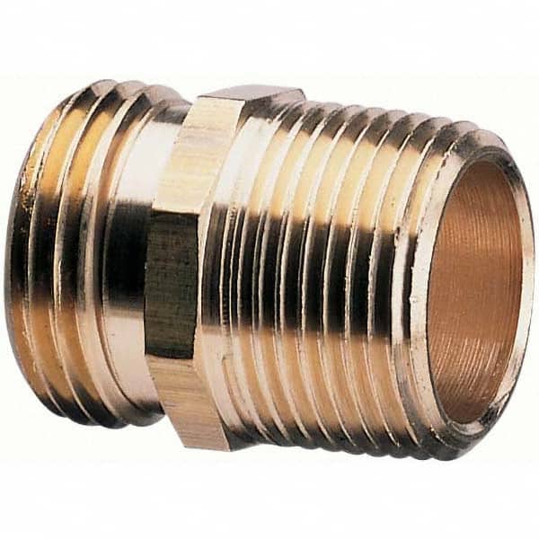 Garden Hose Connector: Male Hose to Male Pipe, 3/4" NH x 3/4" NPT, Brass