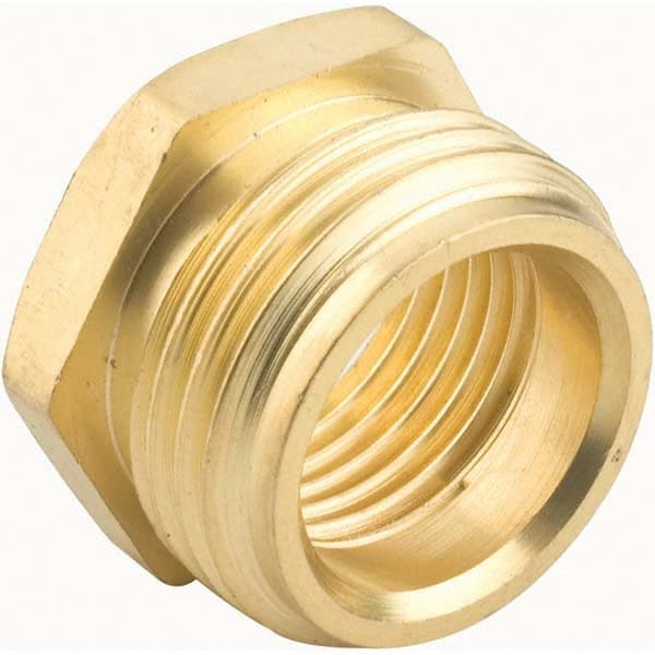 Garden Hose Connector: 0.5" Hose, Male Hose to Female Pipe, 3/4" NH x 1/2" NPT, Brass