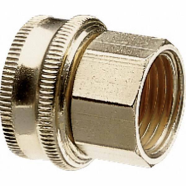 Garden Hose Connector: Female Hose to Female Pipe, 3/4" NH x 3/4" NPT, Brass