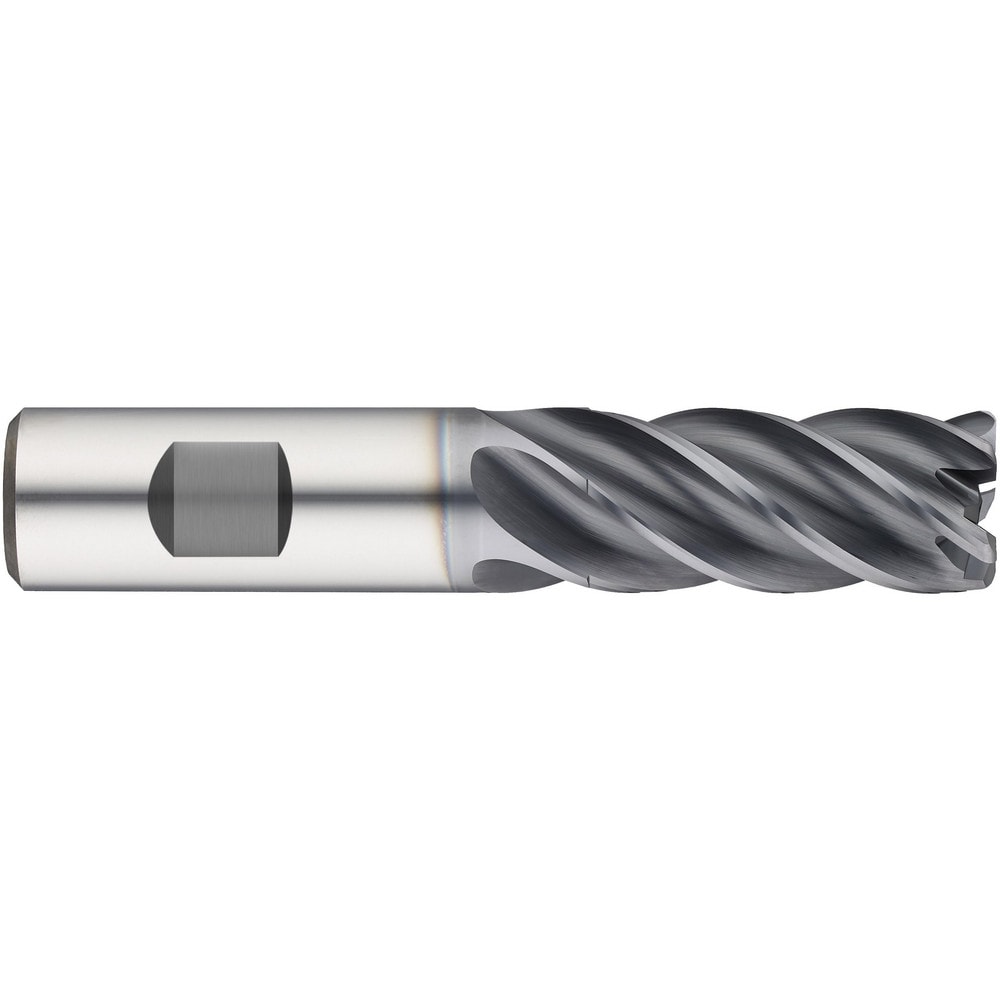 Corner Radius End Mill: 1" LOC, 0.02" Radius, 5 Flutes, Solid Carbide