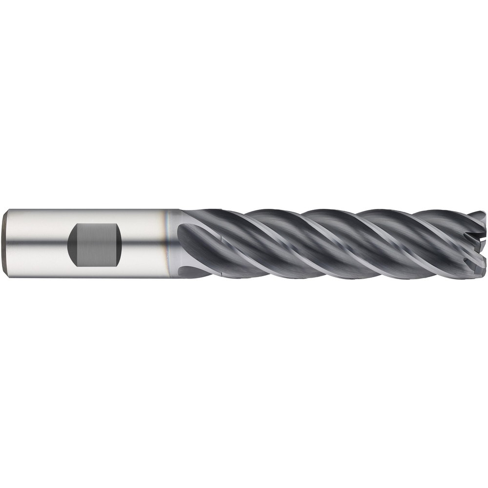 Corner Radius End Mill: 1-1/2" LOC, 0.02" Radius, 5 Flutes, Solid Carbide