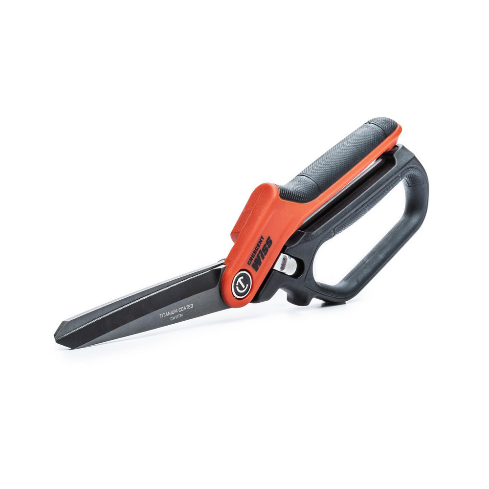 Wiss - Spring Loaded Tradesman Shears: 11″ OAL, 4″ LOC, Titanium