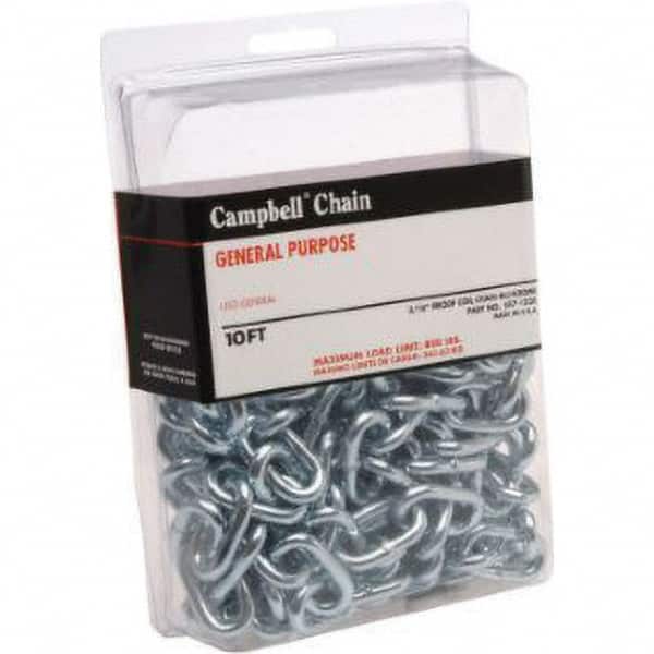 zinc-plated Straight link coil Chain - 5973310tg 2/0 x 10-ft 