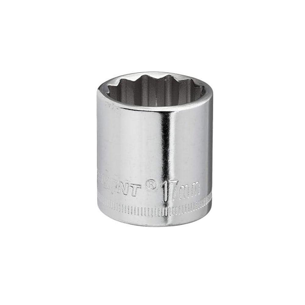 Hand Socket: 3/8" Drive, 17 mm Socket, 12-Point