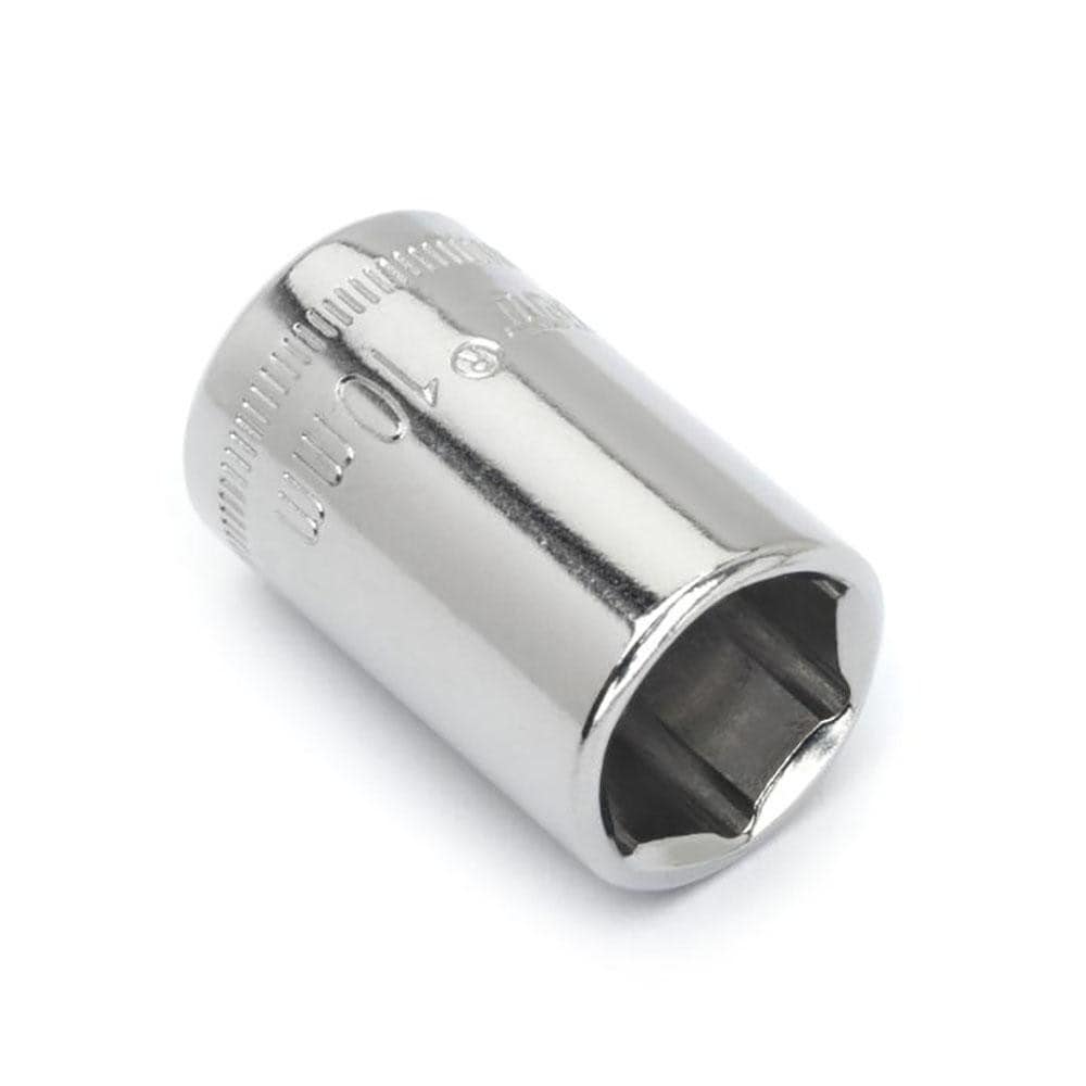 Hand Socket: 1/4" Drive, 10 mm Socket, 6-Point