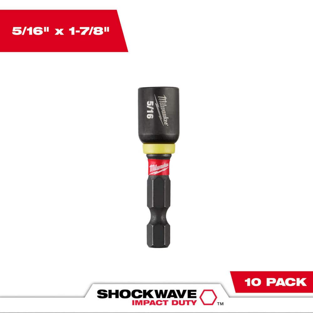 Power & Impact Screwdriver Bit Sets; Bit Type: Impact Nut Driver ; Point Type: Hex ; Drive Size: 5/16 ; Overall Length (Inch): 1-7/8 ; Hex Size Range (Inch): 1/4 ; Blade Width: 1/4