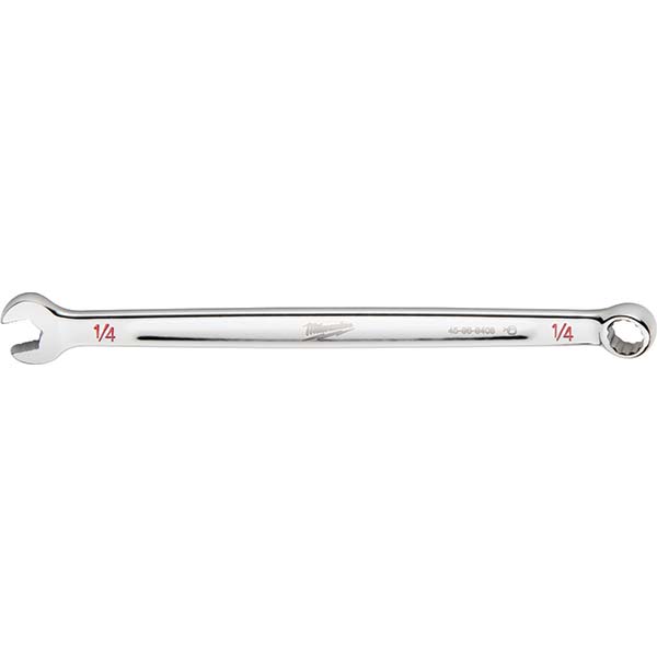 Combination Wrench: 1/4" Head Size, 15 deg Offset - 5.0400" OAL, Steel, Chrome Finish