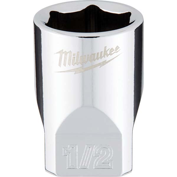 Four Flat Hand Socket: 1/4 Drive, 1/2" Socket, 6 Points, Not Tether Capable