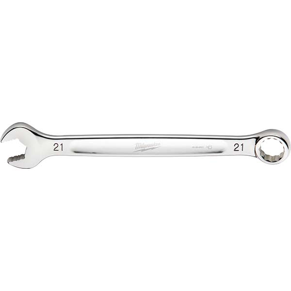 Combination Wrench: 21.00 mm Head Size, 15 deg Offset - Steel, Chrome Finish