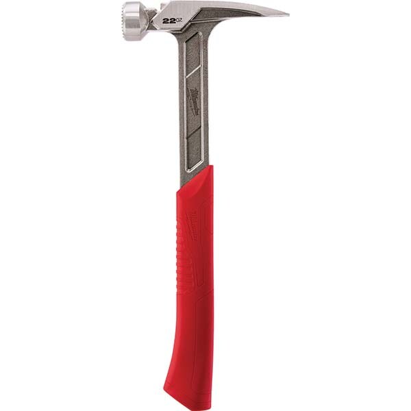 Nail & Framing Hammers; Claw Style: Straight ; Head Weight Range: 21 oz. - 25 oz. ; Overall Length Range: 14" - 20.9" ; Handle Material: Steel w/Grip ; Face Surface: Milled ; Head Weight (oz.): 22.00