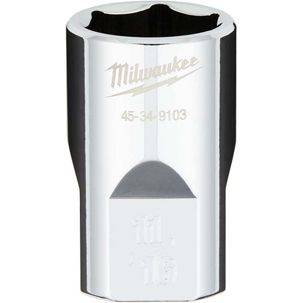 Four Flat Hand Socket: 1/2 Drive, 11/16" Socket, 6 Points, Not Tether Capable