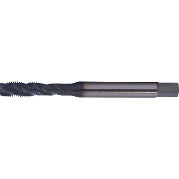 Spiral Flute Tap: 1/2-13, DIN, 3 Flute, Modified Bottoming Chamfer, 2B Class of Fit, Cobalt, Hardlube Finish - 1.5350" Thread Length, 4.3307" OAL, Right Hand Flute, Right Hand Thread, Series PER-980SF