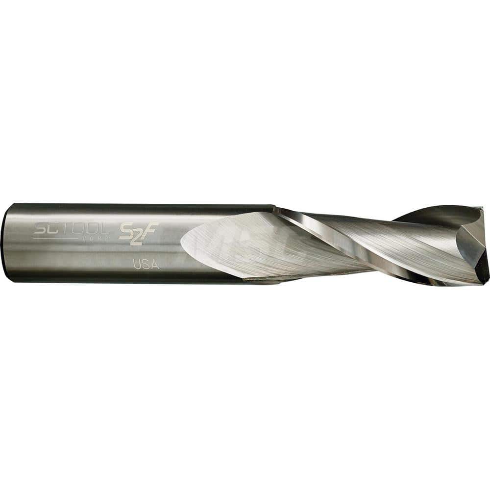 Single Uncoated Right Hand Spiral 3/8 Shank Diameter Carbide End Mill Regular 4 Flute 2-1/2 