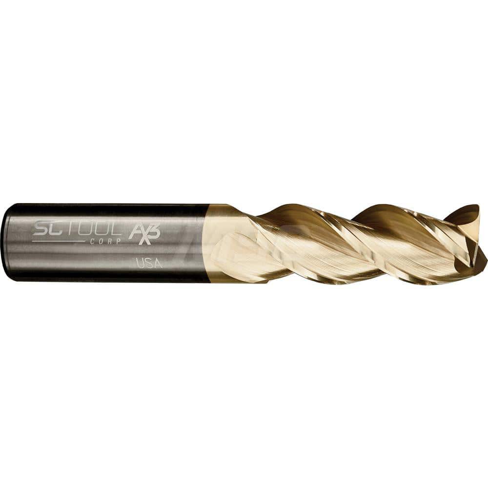5/16" 3 FLUTE 37° HELIX CARBIDE END MILL FOR ALUMINUM ZRN COATED SQUARE END 