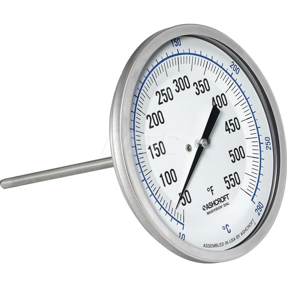 Ashcroft Bimetal Dial Thermometer: 50 to 550 ° MPN:759426074477