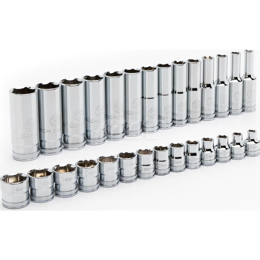 GEARWRENCH Socket Set 28 Pc, 6.00 to 19.00" Socket MSC Industrial
