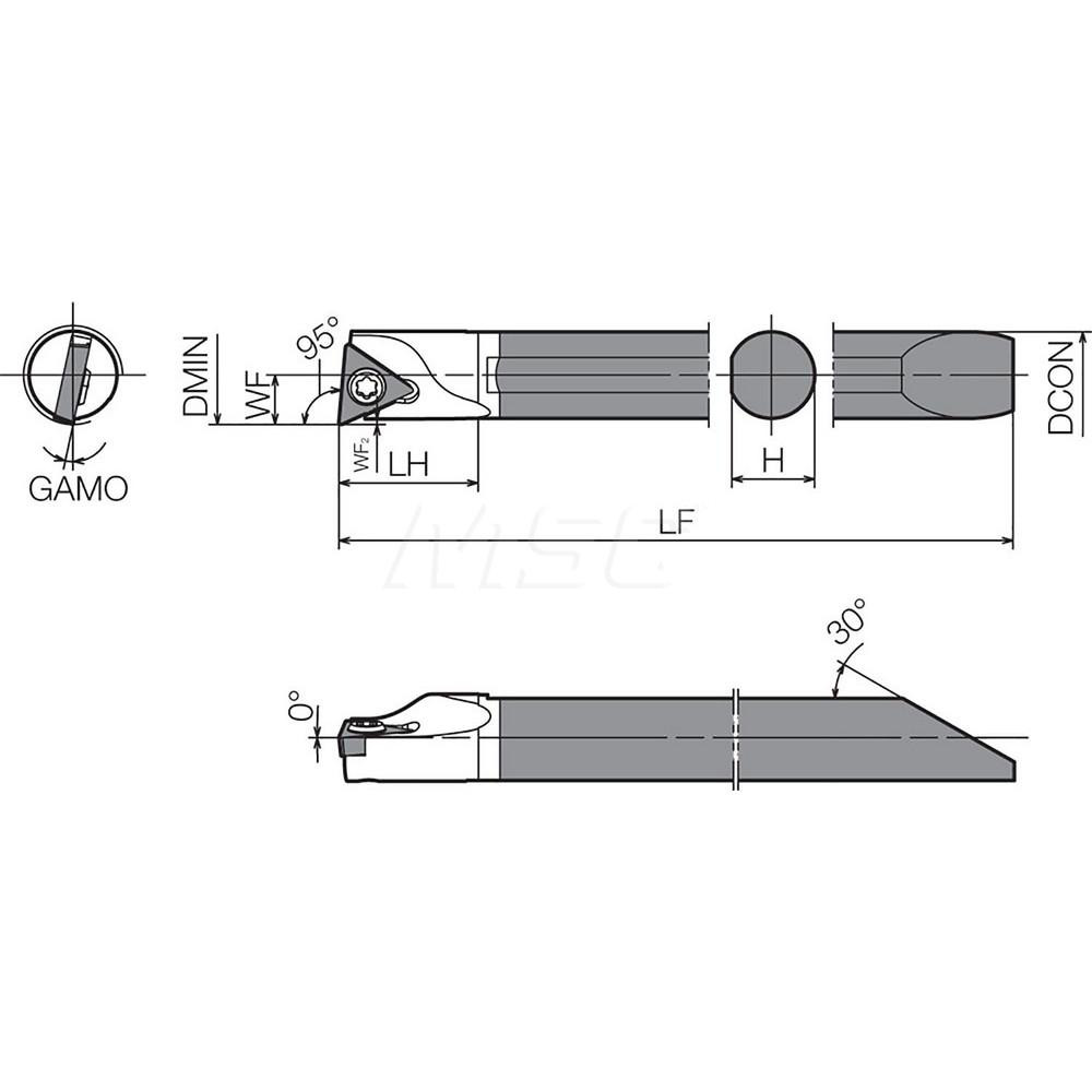 Kyocera Indexable Boring Bars; Toolholder Style C...STLB ; Series EZB ; Minimum Bore