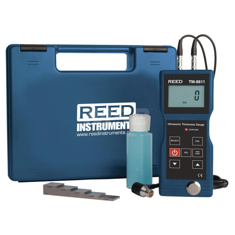 REED Instruments TM-8811-KIT Electronic Thickness Gages; Minimum Measurement (mm): 1.50 ; Minimum Measurement (Decimal Inch): 0.0500 ; Maximum Measurement (Inch): 7.9000 ; Maximum Measurement (Decimal Inch): 7.9000 ; Maximum Measurement (mm): 200 ; Resolution (mm): 0.1000 
