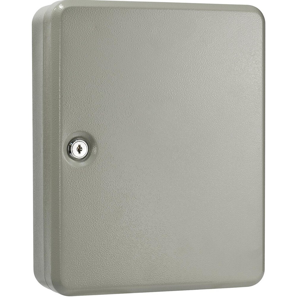 Key Control; Type: Key Storage Cabinet ; Number of Keys: 105 ; Material: Steel ; Color: Gray ; Opens With: Key ; Height (Inch): 12