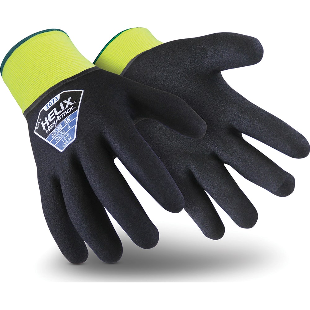 HexArmor. 2073-L (9) Cut & Puncture-Resistant Gloves: Size L, ANSI Cut A6, ANSI Puncture 4, Abrasion Level 4, Nitrile, Acrylic & Fiberglass Blend 
