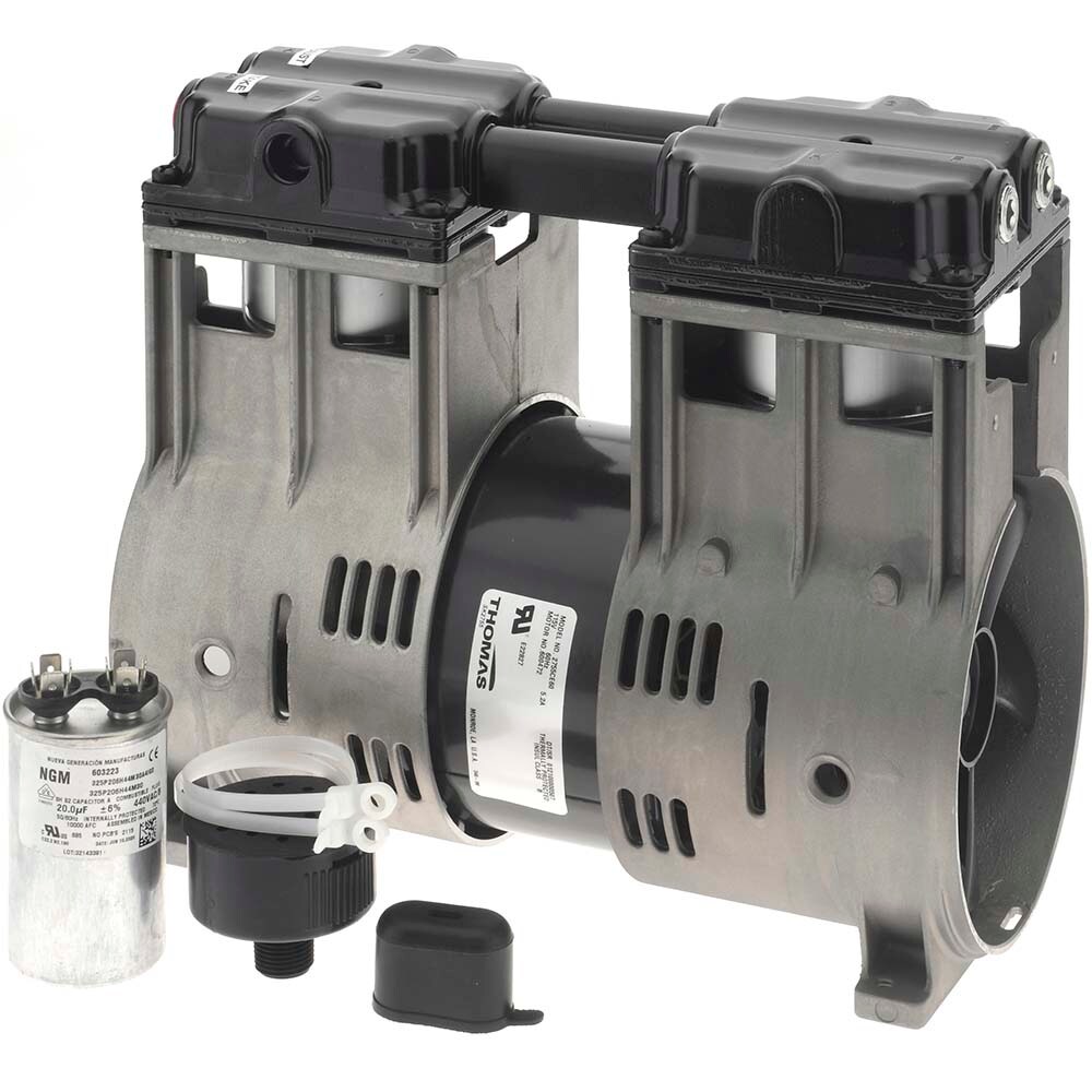 Piston-Type Vacuum Pumps; Type: Vacuum ; Voltage: 115 VAC ; Height (Inch): 10.35 ; Length (Decimal Inch): 9.3200