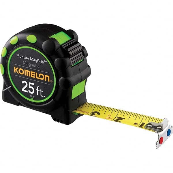 Komelon - Tape Measure: 16' Long, 25 mm Width, Yellow Blade - 49255250 -  MSC Industrial Supply